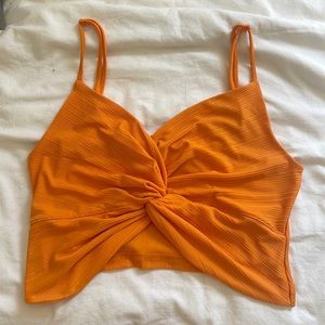 Orange free people cropped tank top
